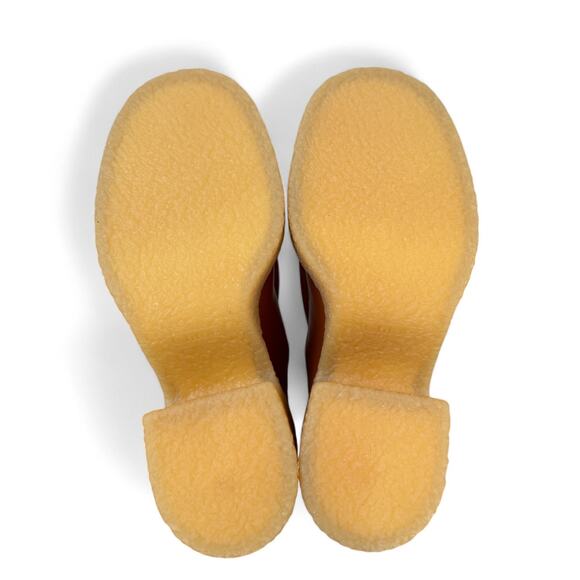 Chloe Jaime Sock Cuff Luminous Ochre Leather Ankle‎ Boots 37 Wide NWB $1225 - Picture 8 of 9